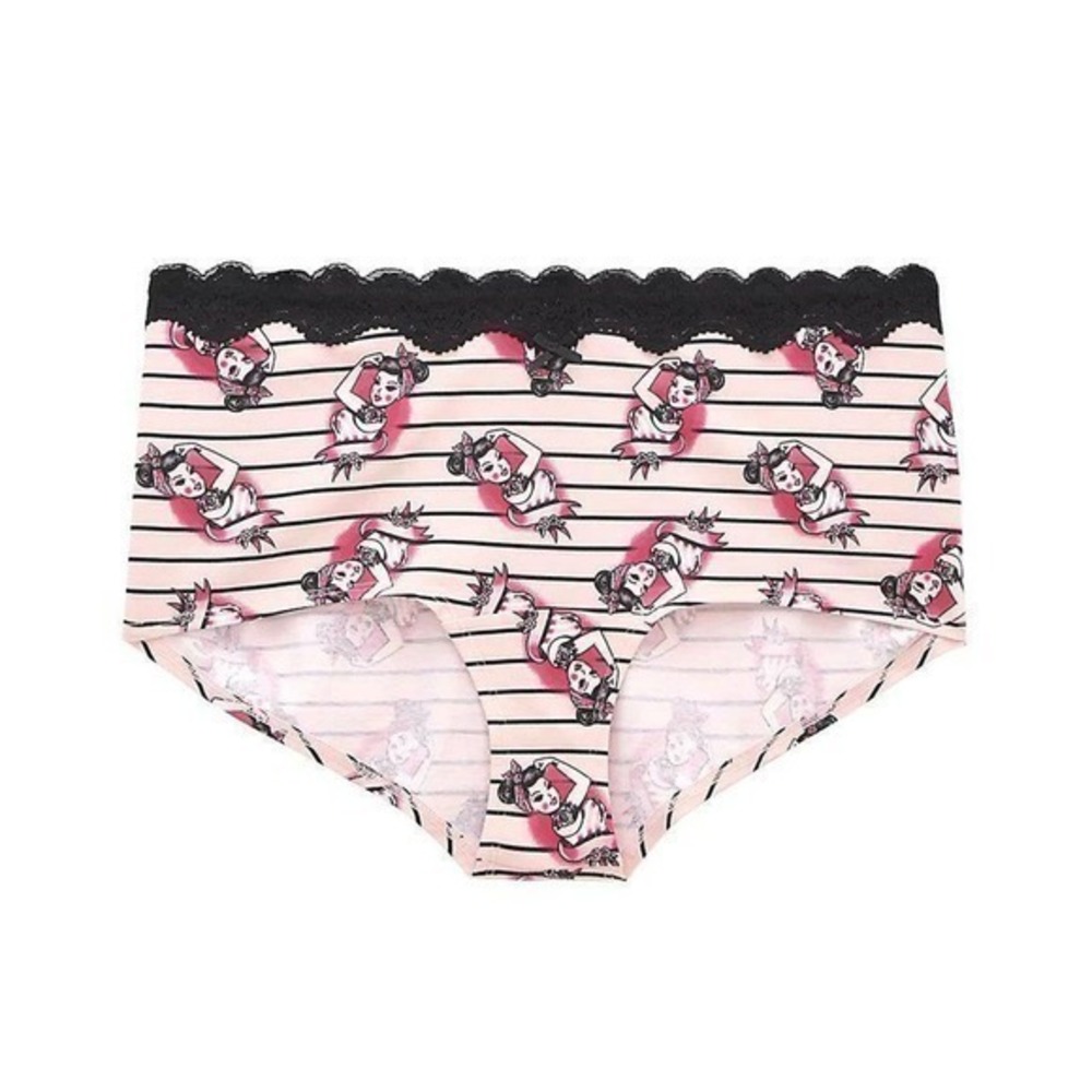 NEW Torrid 3 (3X, 22/24) Knockout Breast Cancer Pin Up Pink Boyshort Panties